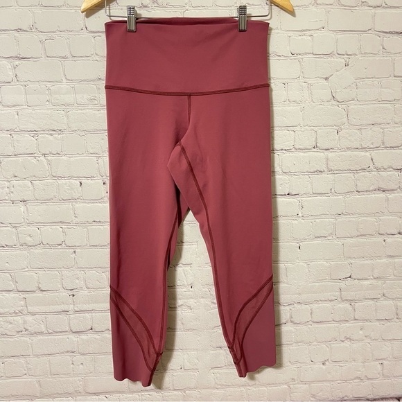 Lululemon Wunder Under Crop II (Special Edition) *Scallop 24"-Misty Merlot EUC - Picture 2 of 10